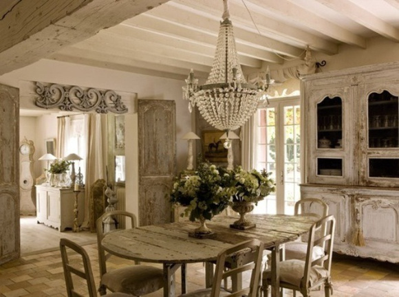 shabby chic dining room covers