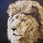 Lions-pyrography-royaltyfree