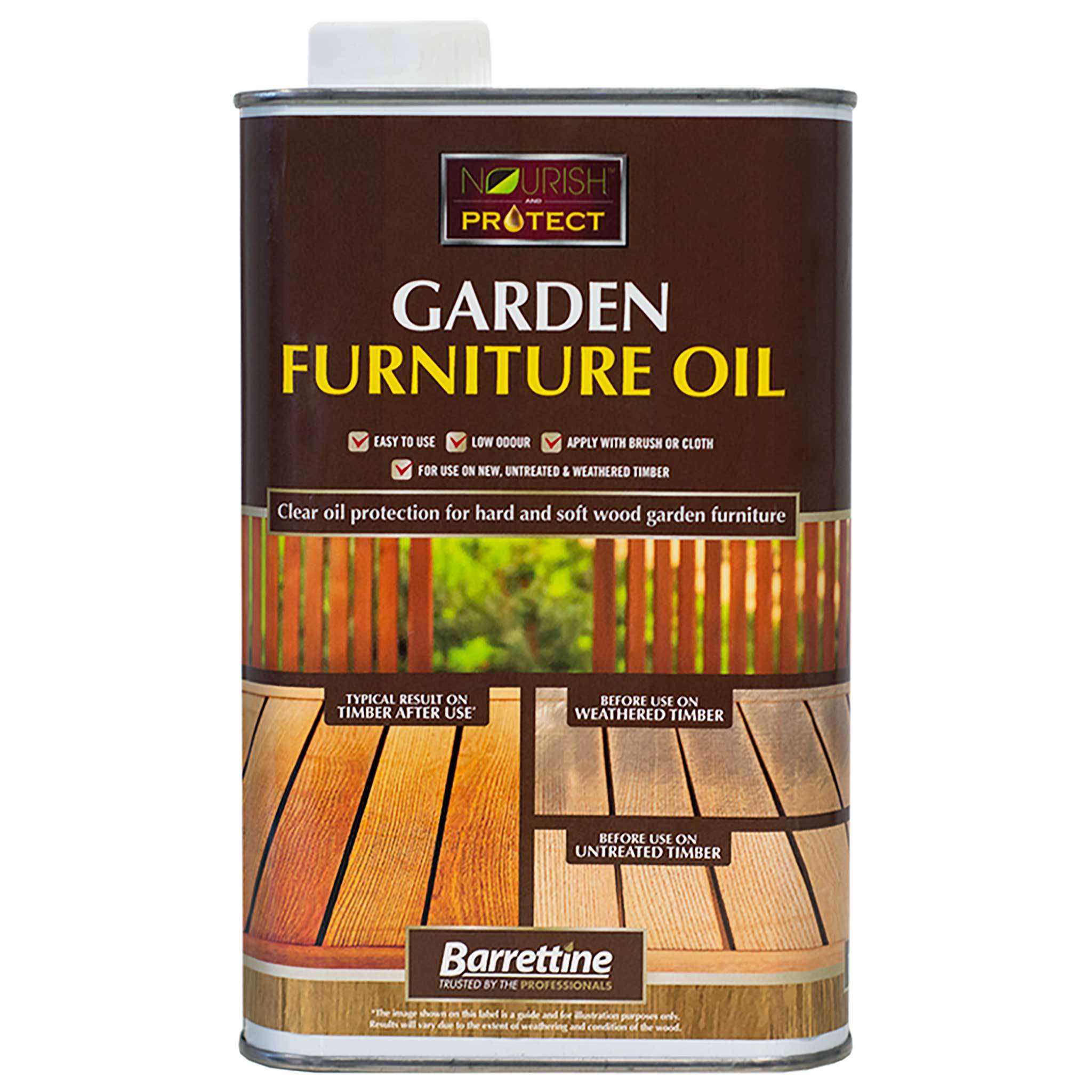 Barrettine Garden Furniture Oil - 1 Litre - Protects ...